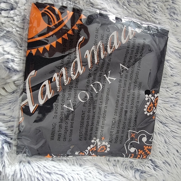 Black and Orange Bandana Handkerchief New In Package - Picture 3 of 4